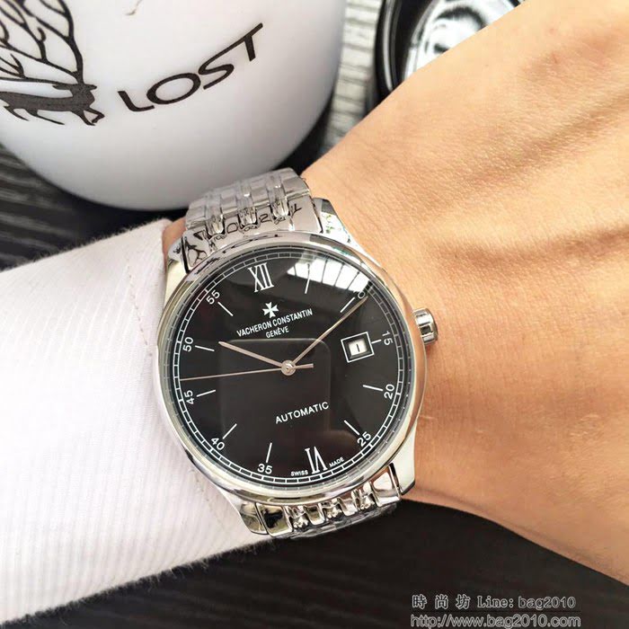 江詩丹頓 Vacheron Constantin 經典兩針半設計 全自動機械機芯 頂級316精鋼表殼錶帶 男士腕表  wssb4728